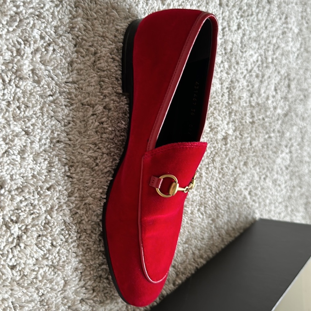 Red Gucci loafers. - Picture 5 of 10